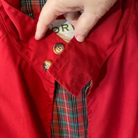 Vintage Orvis Red Harrington Jacket Plaid Lining Hong Kong Made Size L grandpa - Picture 6 of 7